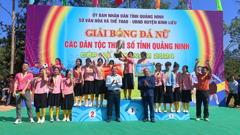 Giải bóng đá nữ dân tộc thiểu số tỉnh Quảng Ninh 2024 – Cúp Hà Lan, trong đó đội bóng đá nữ của trường THPT Bình Liêu đã xuất sắc giành được giải VÔ ĐỊCH 🏆